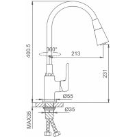 Смеситель для кухни Frap H17-6 F4417-6 Черный матовый — фото 22, Смесители для кухни