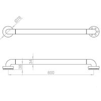 Товар: Поручень Nofer 15054.60.NBA Белый - фото 2 Поручень Nofer 15054.60.NBA Белый — фото 2, Поручни для ванной