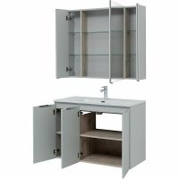 Комплект мебели для ванной Aquanet Алвита New 100 274198 подвесной Серый матовый — фото 6, Мебель для ванной