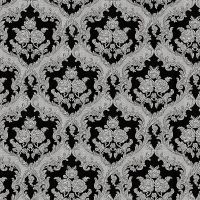 Обои Emiliana Parati Tekko New 20023T Винил на флизелине (1,06*10,05) Серебряный/Черный, Дамаск/Цветы — фото 1, Обои для стен