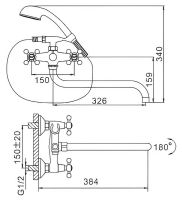 Смеситель для ванны Frap H19-5 F2619-5 универсальный Сатин — фото 7, Смеситель для ванны
