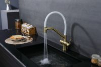 Смеситель для кухни Splenka S70.62.03 Золото матовое Белый — фото 25, Смесители для кухни