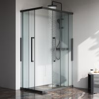 Душевой уголок AM.PM Func 120x80 W84G-403-12080-BТ профиль Черный матовый стекло прозрачное — фото 8, Душевые уголки