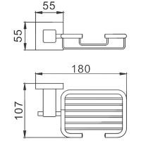 Мыльница Haiba HB8902-1 Черная матовая — фото 2, Мыльницы