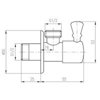 Запорный вентиль Rav Slezak ROH001Z Золото — фото 2, Комплектующие для душевого оборудования