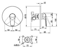 Смеситель для душа Villeroy&Boch O.Novo Start TVS10535211061 Хром — фото 2, Смеситель для душа