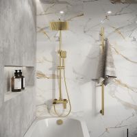 Душевая система Grossman Cosmo 500.K35.02.320 Золото брашированное — фото 8, Душевые стойки