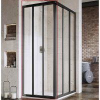 Душевая дверь Ravak Supernova ASRV3-75 198 15V303R2Z1 профиль Черный стекло Transparent — фото 1, Раздвижные душевые двери