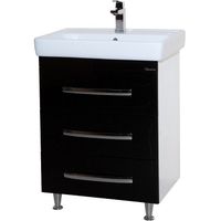 Тумба под раковину Bellezza Рокко 50 4633706660047 Черная Белая — фото 1, Мебель для ванной