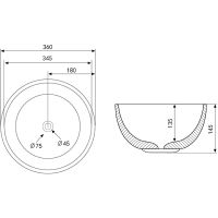 Раковина-чаша Abber Bequem 36 AC2105MB Черная матовая — фото 4, Раковины накладные