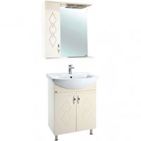 Зеркало со шкафом Bellezza Элеганс 65 L 4618610522070 с подсветкой Бежевое — фото 2, Зеркальные шкафы в ванную