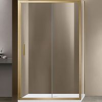 Душевой уголок Vincea Garda 120x90 VSR-1G9012CLG профиль Брашированное золото стекло прозрачное — фото 1, Душевые уголки