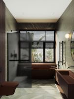 Товар: Душевая перегородка Maybah Glass MGD-724-6ш 690x1950 в широком профиле Черный стекло графитовое матовое - фото 3 Душевая перегородка Maybah Glass MGD-724-6ш 690x1950 в широком профиле Черный стекло графитовое матовое — фото 3, Душевые перегородки