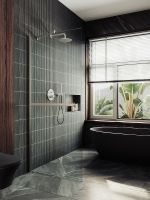 Душевая перегородка Maybah Glass MGD-720-5ш 690x1950 в широком профиле Хром матовый стекло прозрачное — фото 2, Душевые перегородки