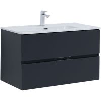 Товар: Тумба под раковину Aquanet Алвита New 90 303919 подвесная Антрацит - фото 1 Тумба под раковину Aquanet Алвита New 90 303919 подвесная Антрацит — фото 1, Тумбы под раковину