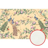 Фреска Ortograf Flora 31142 Фактура флок FLK Флизелин (4,3*2,7) Бежевый/Разноцветный, Цветы/Птицы арт-31142 (флок FLK) — фото 1, Фрески