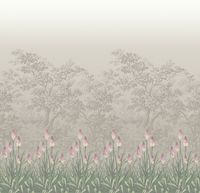 Фреска Ortograf Oasis 32711 Фактура флок FLK Флизелин (2,8*2,7) Бежевый/Розовый/Зеленый, Деревья/Цветы — фото 2, Фрески