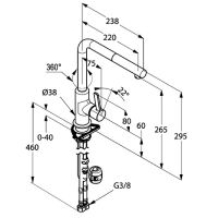 Смеситель для кухни Kludi L-Ine 408518775 Хром — фото 3, Смесители для кухни