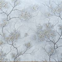 Обои Wiganford by Solo Fusion ER71316 Винил на флизелине (1,06*10,05) Серый/Голубой, Деревья/Цветы — фото 1, Обои для стен