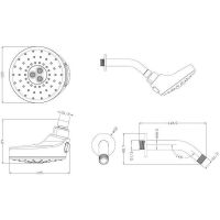Верхний душ Omnires Douglas DOUGLAS-WCR Хром — фото 2, Душевое оборудование. Душевая программа