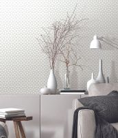 Обои Alessandro Allori Grace 1803-1 Винил на флизелине (1,06*10,05) Серый/Молочный, Геометрия — фото 2, Обои для стен