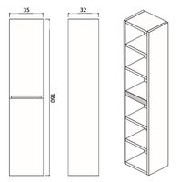 Шкаф пенал Creto Scala 35 3-1035W подвесной White — фото 2, Пеналы для ванной комнаты