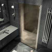 Товар: Душевая дверь Maybah Glass MGD-799-5 600x1980 на монопетле Хром матовый стекло бронзовое матовое - фото 3 Душевая дверь Maybah Glass MGD-799-5 600x1980 на монопетле Хром матовый стекло бронзовое матовое — фото 3, Душевые двери в нишу