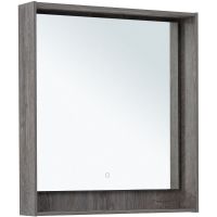 Зеркало Aquanet Милан 80 336395 с подсветкой Дуб рошелье с сенсорным выключателем — фото 1, Зеркала в ванную комнату