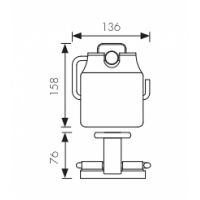 Держатель туалетной бумаги Kaiser KH-1700 с крышкой Хром — фото 2, Держатели туалетной бумаги