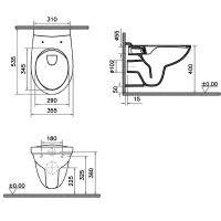 Унитаз Vitra S10 SpinFlush 7855B003-0075 подвесной без сиденья — фото 11, Подвесные унитазы