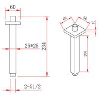Кронштейн для верхнего душа Berges Ventas S Black 074012 Черный матовый — фото 3, Душевое оборудование. Душевая программа