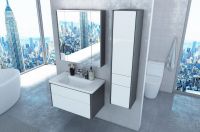 Товар: Зеркальный шкаф Roca Ronda 80 ZRU9302970 с подсветкой Белый глянец Антрацит - фото 3 Зеркальный шкаф Roca Ronda 80 ZRU9302970 с подсветкой Белый глянец Антрацит — фото 3, Мебель для ванной