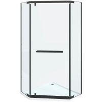 Душевой уголок Ceruttispa Chika 100x100 ZP101B профиль Черный матовый стекло прозрачное — фото 16, Душевые уголки трапеция