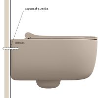 Товар: Унитаз Berges Ego XL 082728 подвесной Жасмин матовый с сиденьем Микролифт - фото 2 Унитаз Berges Ego XL 082728 подвесной Жасмин матовый с сиденьем Микролифт — фото 2, Унитазы