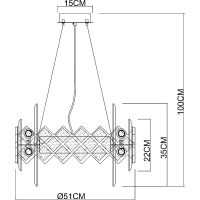 Люстра Artelamp Amelia A1039SP-10BK Прозрачная Золото Черная — фото 5, Люстры