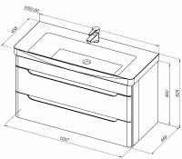 Тумба под раковину Aquanet София 100 274116 подвесная Белый глянец — фото 8, Тумбы под раковину