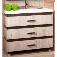 Тумба под раковину Бриклаер Техас 100 4627125412882 Дуб кантри Венге — фото 1, Мебель для ванной