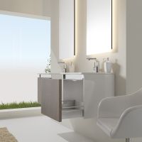 Тумба с раковиной SanVit Кубэ мини 50 kkubemini в цвете Ral подвесная Белый глянец — фото 2, Мебель для ванной