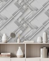 Обои Accento Modern 286897 Винил на флизелине (1,06*10,05) Серый/Серебряный, Геометрия/Абстракция — фото 2, Обои для стен