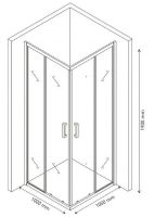 Душевой уголок Berges Solo S 100х100 061121 профиль Хром сильвер стекло прозрачное — фото 3, Душевые уголки