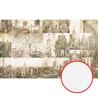 Фреска Ortograf Urban art 33563 Фактура бархат FX Флизелин (5*3) Бежевый, Город — фото 1, Фрески