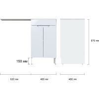 Тумба под раковину Orange Optima 110 Белый глянец арт-OPD-50TUW — фото 5, Тумбы под раковину