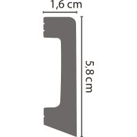 Плинтус Decomaster D234-85 2400x58x16 мм — фото 2, Плинтуса напольные