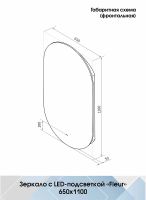 Зеркало Континент Fleur 650x1100 ЗЛП595 с подсветкой с бесконтактным выключателем — фото 6, Зеркала в ванную комнату