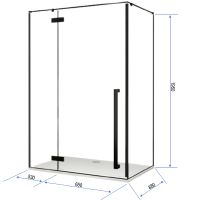 Душевой уголок Ceruttispa 120х90 C1A профиль Черный глянцевый стекло прозрачное — фото 4, Душевые уголки трапеция