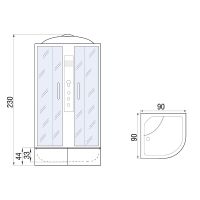 Душевая кабина River Dunay XL 90x90 TH 10000006196 с поддоном — фото 19, Душевые кабины