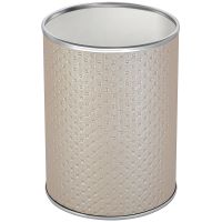 Ведро для мусора Geralis M-PLH-B Punto Бежевое, кант Хром, 3 л — фото 1, Мусорные ведра