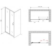 Товар: Душевая дверь Abber Schwarzer Diamant 120 AG30120B5 профиль Черный стекло прозрачное - фото 4 Душевая дверь Abber Schwarzer Diamant 120 AG30120B5 профиль Черный стекло прозрачное — фото 4, Душевые двери в нишу