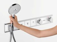Смеситель для душа Hansgrohe RainSelect с термостатом Белый Хром арт-15357400 — фото 13, Встраиваемые смесители для душа