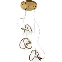 Подвесной светильник Divinare Hazel 5015/17 SP-3 Прозрачный Латунь — фото 1, Подвесные светильники